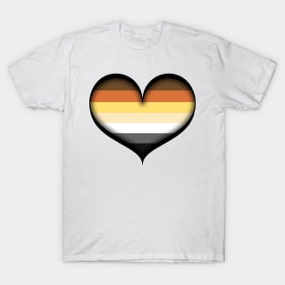 Large Vector Heart in Gay Bear Pride Flag T-Shirt